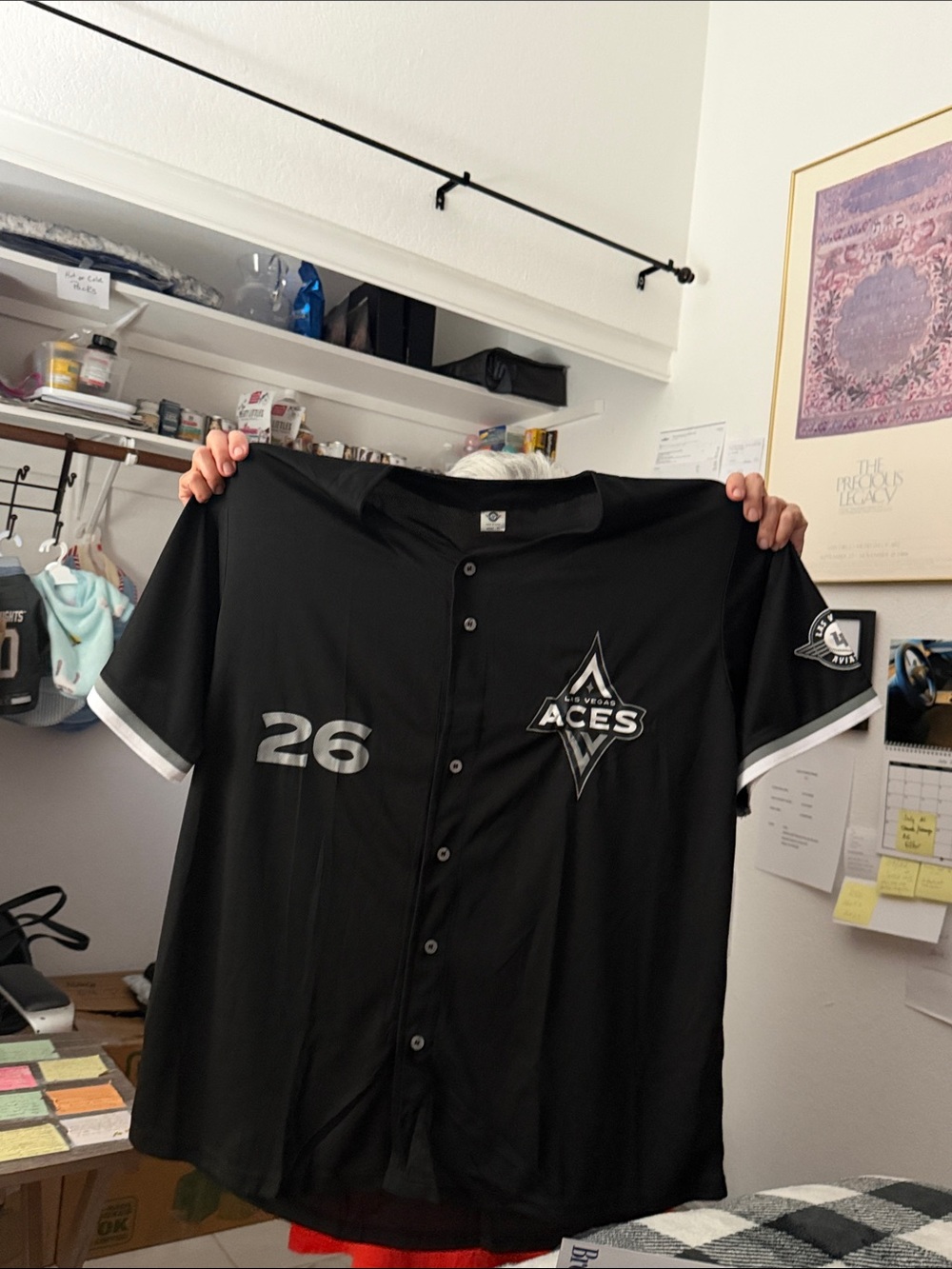 Men's Black Team Baseball Jersey - #26